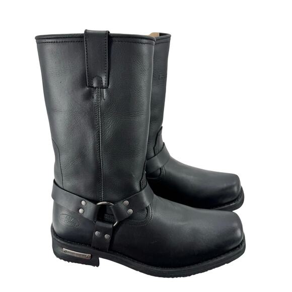NWT Hot Leathers BTM1016 Men's Classic Black 11-inch Harness Leather Boots - Picture 7 of 8